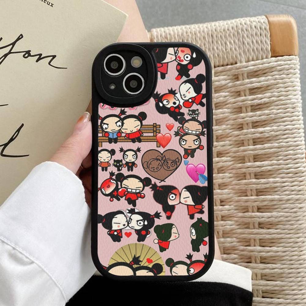Cartoon Cute Pucca Phone Case Hard Leather For IPhone 16 15 14 13 12 Mini 11 14 Pro Max Xs X Xr 7 8 Plus Fundas iphone 13
