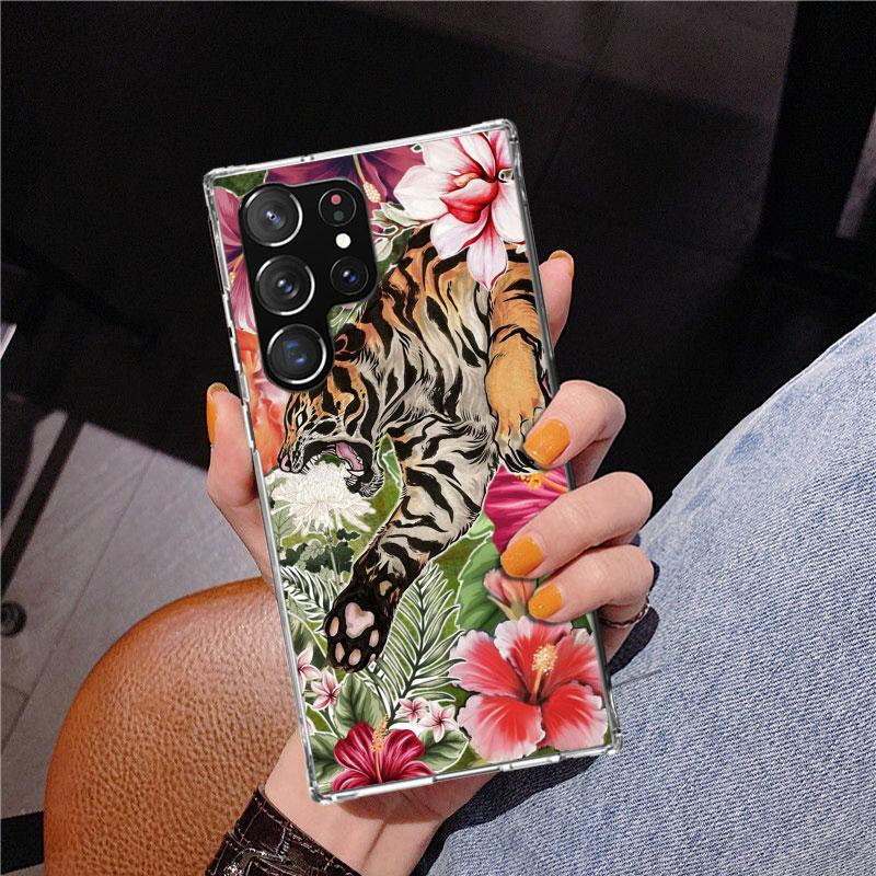 Superior Tiger Pattern Art Phone Case For Samsung Galaxy S24 S25 Edge S26 Ultra S23 S22 S21 Plus S20 FE + Personalized Print Cov
