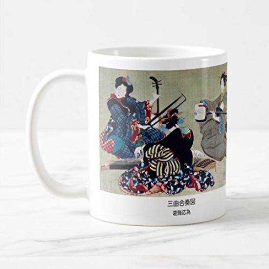 Katsushika Photo mug with Oi's "Sankyoku Gassozu" mug (Ukiyo-e series) (A caption)
