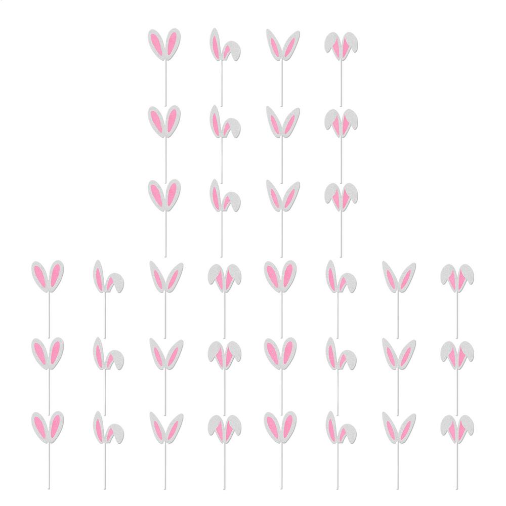 

36 шт., украшения для кексов в виде кроличьих ушек, пасхальный кролик, украшение для торта на детский день рождения, десерт, украшение для торта, счастливой Пасхи