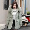 Pie overcomes the new medium and long temperament padded jacket, small winter velvet thickened large size women's padded jacket.