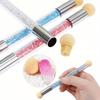 Double-ended Gradient Shading Pen Dotting Brush Sponge Head Rhinestone Handle Nail Art Brush Nail Art Painting Manicure Tools