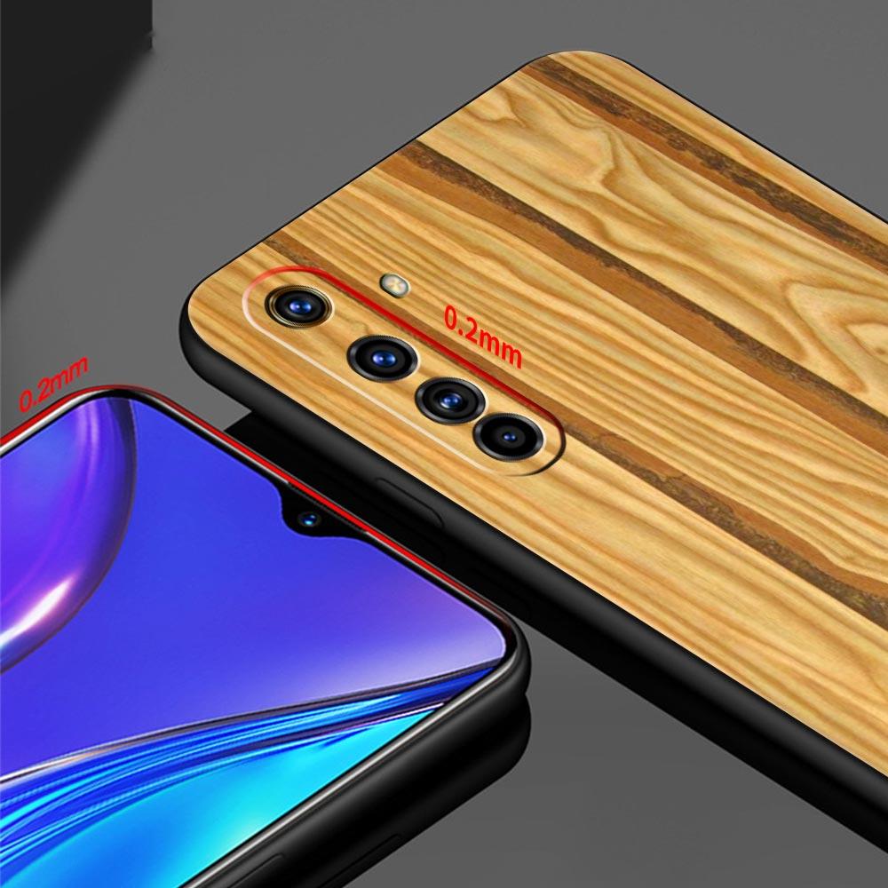 Luxury Vintage Wood Grain Pattern Soft TPU For Realme 13 12 11 10 9 Pro Plus GT3 GT2 C21 C25 C35 C53 C55 C67 Pro 5G Phone Case