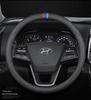 Leather Steering Wheel Cover for Tucson, IX35, IX25, Sonata, Elantra, Reina, Lingdong - All-Season Fit