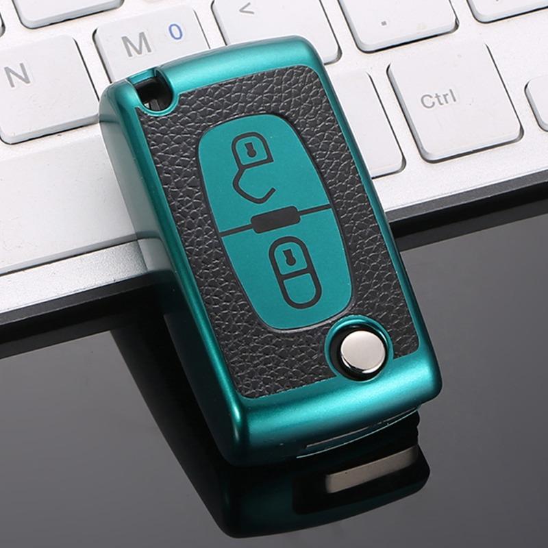 For Peugeot Partner Tepee 207 307 308 407 For Citroen C-Crosser C3 C4 Picasso Berlingo 2 Buttons Key Case Cover Case Keychain