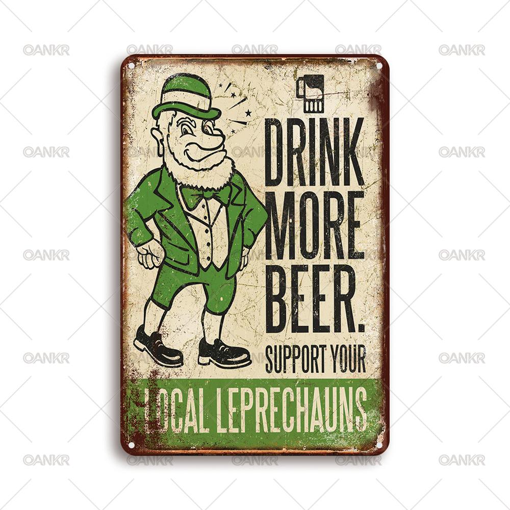 

Vintage Art Beer Poster Metal Tin Sign Drink More Beer Wall Posters Metal Signs for Man Cave Pub Bar Home Wall Decor Plaque 20x30cm（7.8x11.8inch）