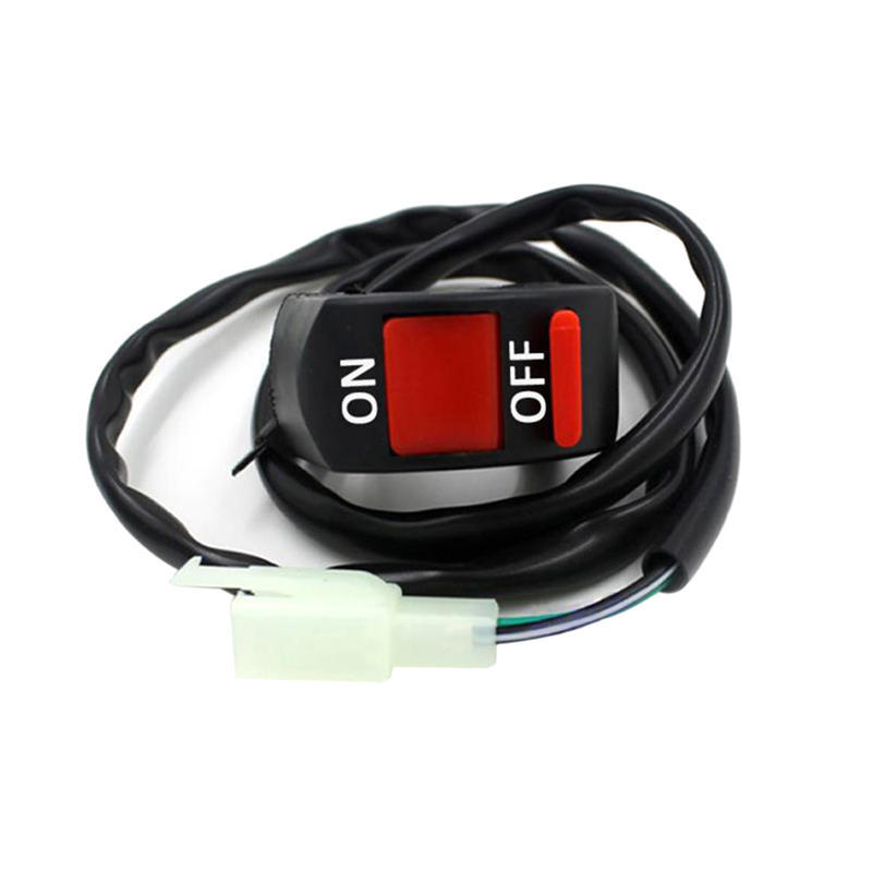 Motorcycle Atv Bike Handlebar Accident Hazard Light On/Off Kill Switch Button Fu