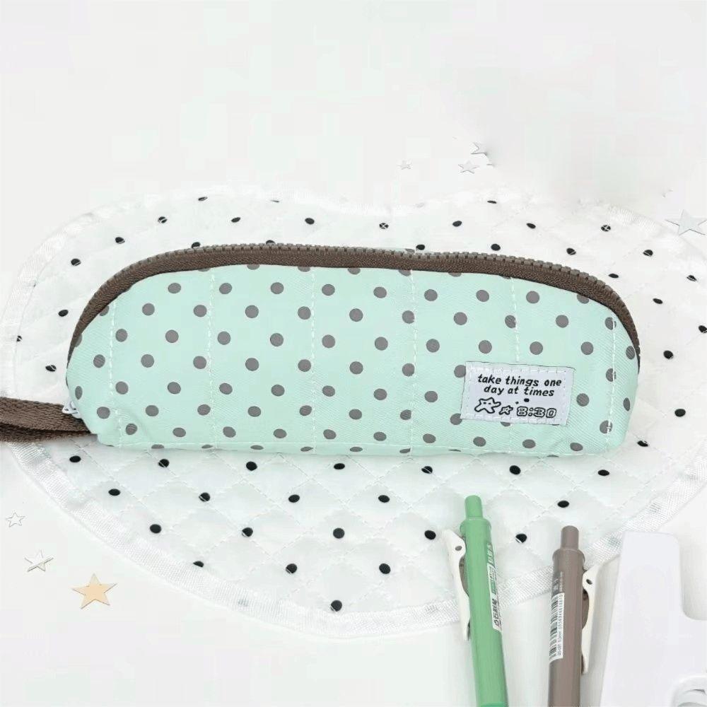 Desktop Storage Polka Dot Pencil Case Cloth Pencil Pouch Stationery Storage Bag Stationery Holder