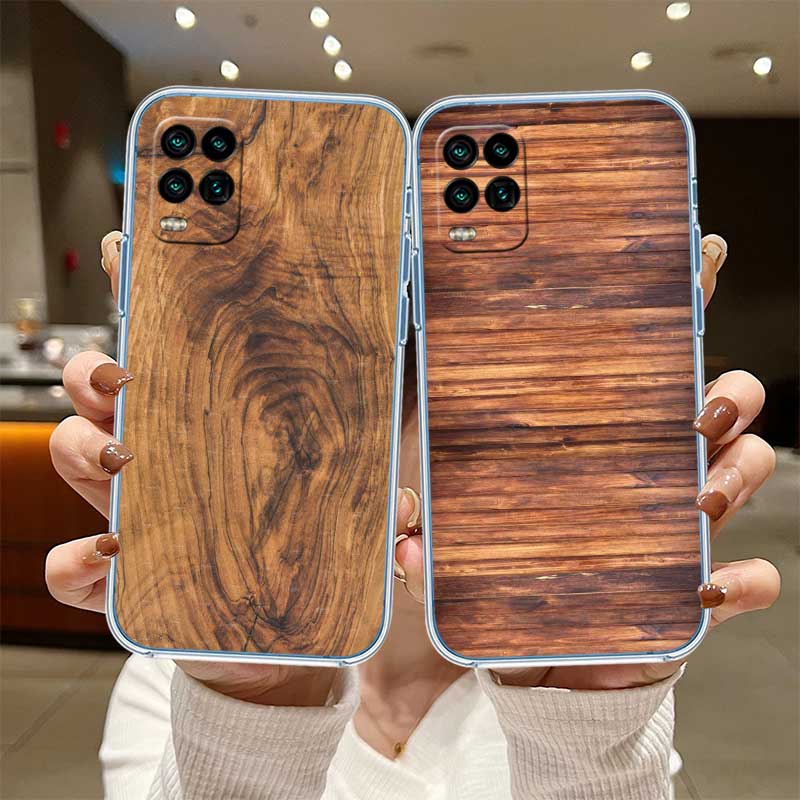 UP37 Marble Wood Transparent Phone Case for Samsung Galaxy A04 A04S A14 A23 A34 A54 M23 M33 M52 M53