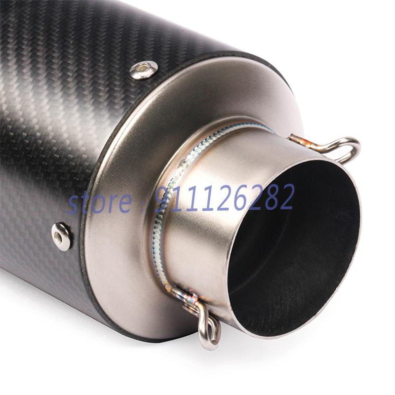 Universal 51mm Motorcycle Exhaust Escape Modifief Carbon Fiber 60mm 61mm Muffler For KTM R1 GSX-S750 S1000RR Z900 R25 R3 ZT125