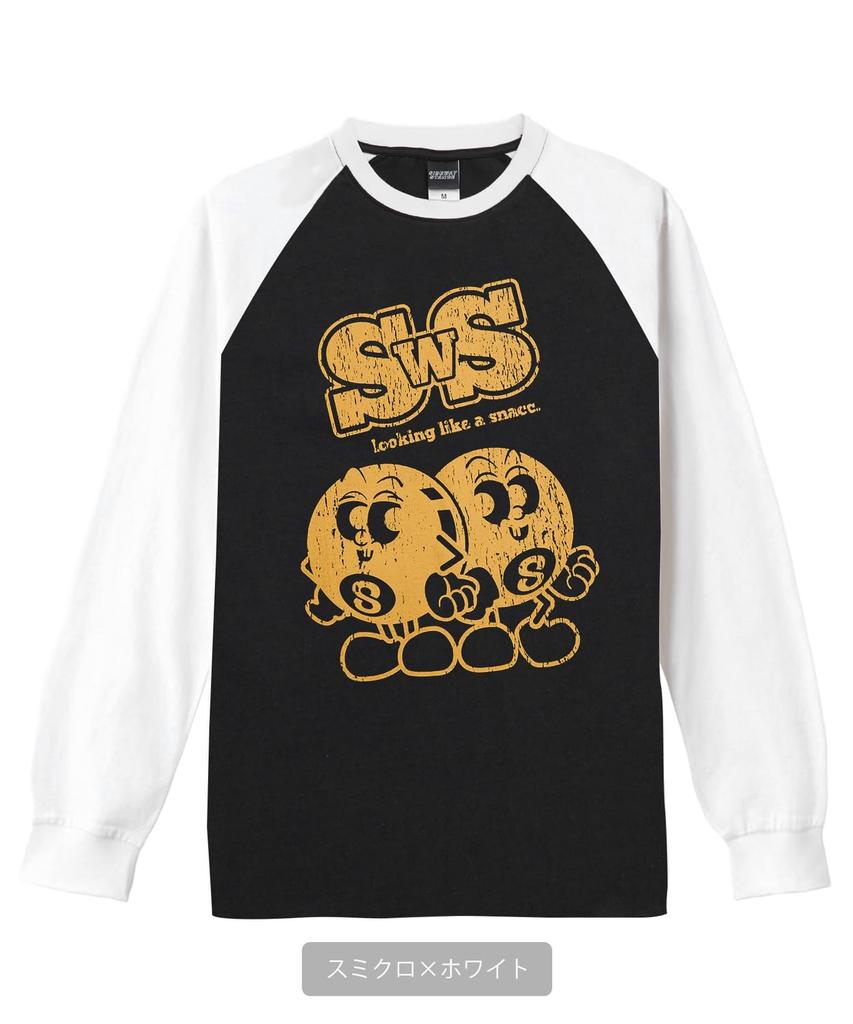 IMPROMES Casual SIDEWAYSTANCE Men's Long Sleeve Raglan T-Shirt In Sumikuro and White