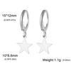 Moon Star Drop Earrings for Women Gold Stainless Steel Hoop Earrings Simple Fashion Jewelry Gift