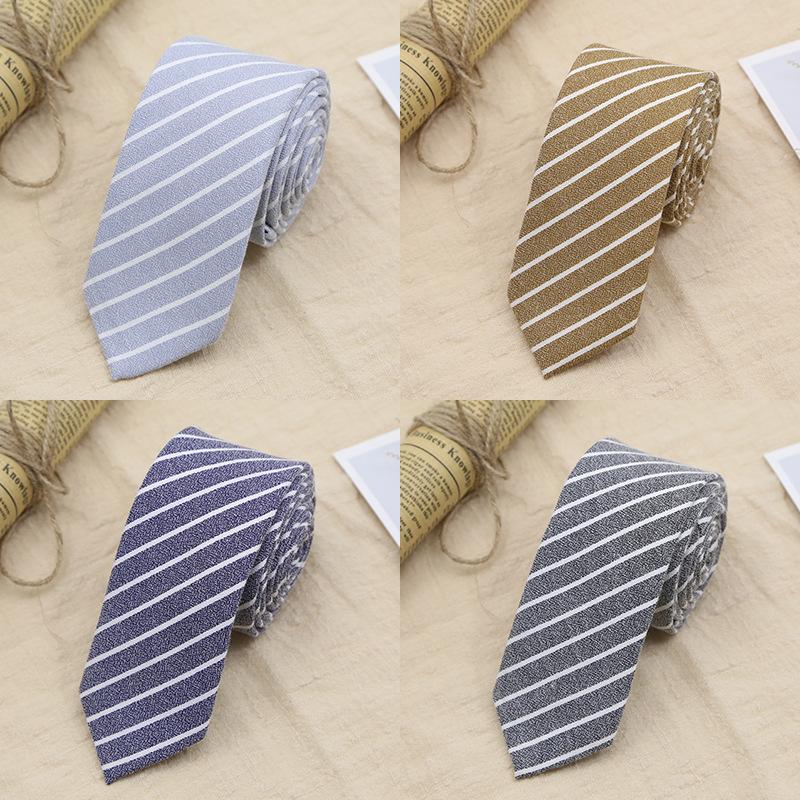 Men'S Tie 6Cm British Style Tie Men'S Dress Business Black Narrow Tie
