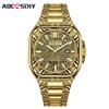 Vintage Men Quartz Watch Luxury Auto Calendar Specific Lines Stainless Steel Strap Wristwatch For Mans Analog