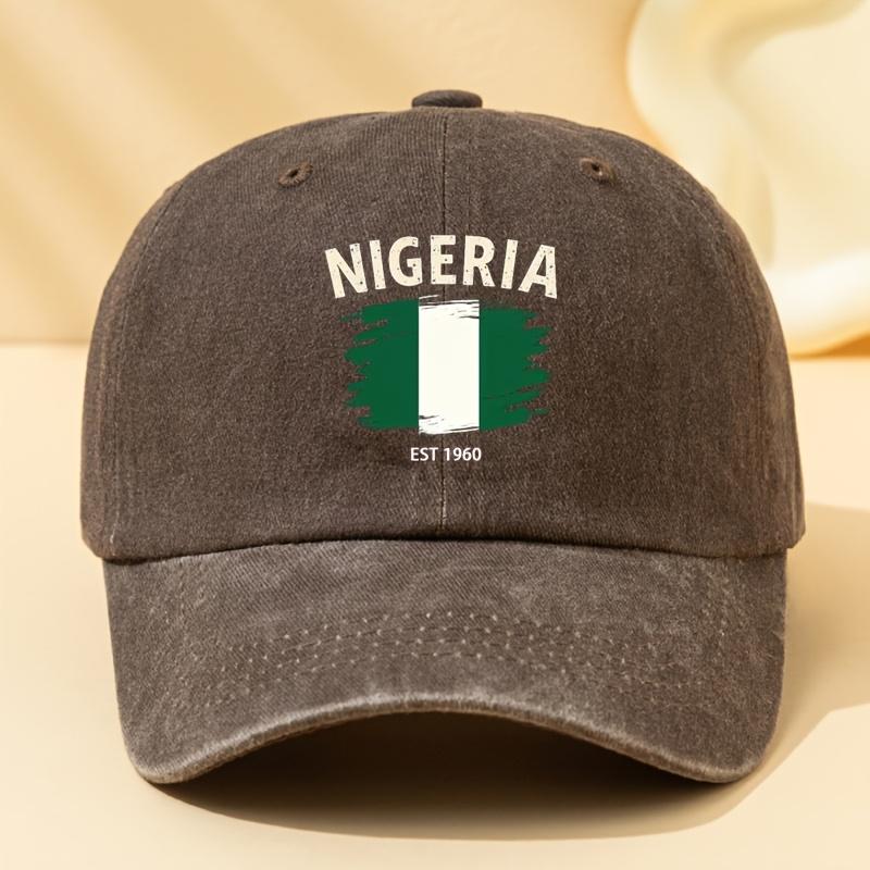 Unisex Modna i Wszechstronna Czapka z Daszkiem Baseballowa z Nadrukiem Litery NIGERIA EST 1960 Outdoorowa Codzienna Czapka z Daszkiem