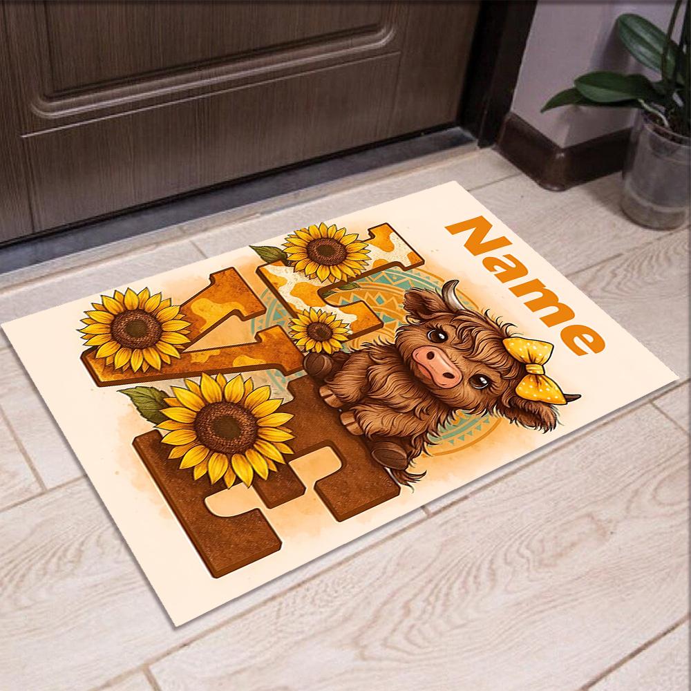 Tappeto Personalizzato con Stampa Mucca, Tappeto per Sedia da Ufficio Soggiorno Camera da Letto Cucina Decorazioni Regali.