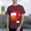 Christmas Basketball Design Unisexs Tshirt Holiday Sports Theme Winter Season Gift For Basketball Fans 2026 New Model Shortsleev