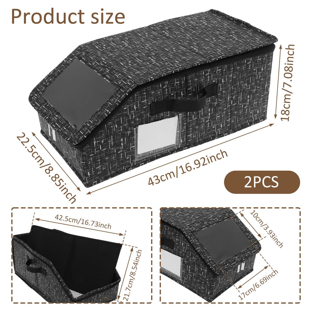 2Pcs Nonwoven Hat Storage Box Large Capacity Dustproof Baseball Caps Box with Transparent Window for Bedroom Closet Organizer