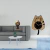 Modern Cat Figurine Table Clock Art Craft Ornament Silent Desk Collectible for Shelf Office