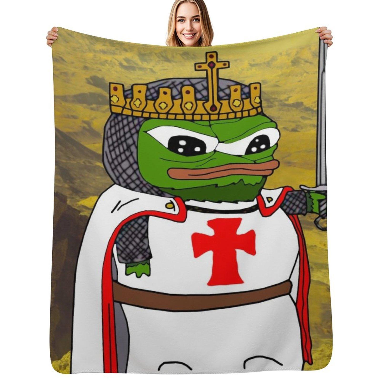 Pepe Knight s Templar Apu Throw Blanket Ultra Plush Cozy Blanket for Napping Sleeping Size: 75*100cm, Weight: 230 GSM