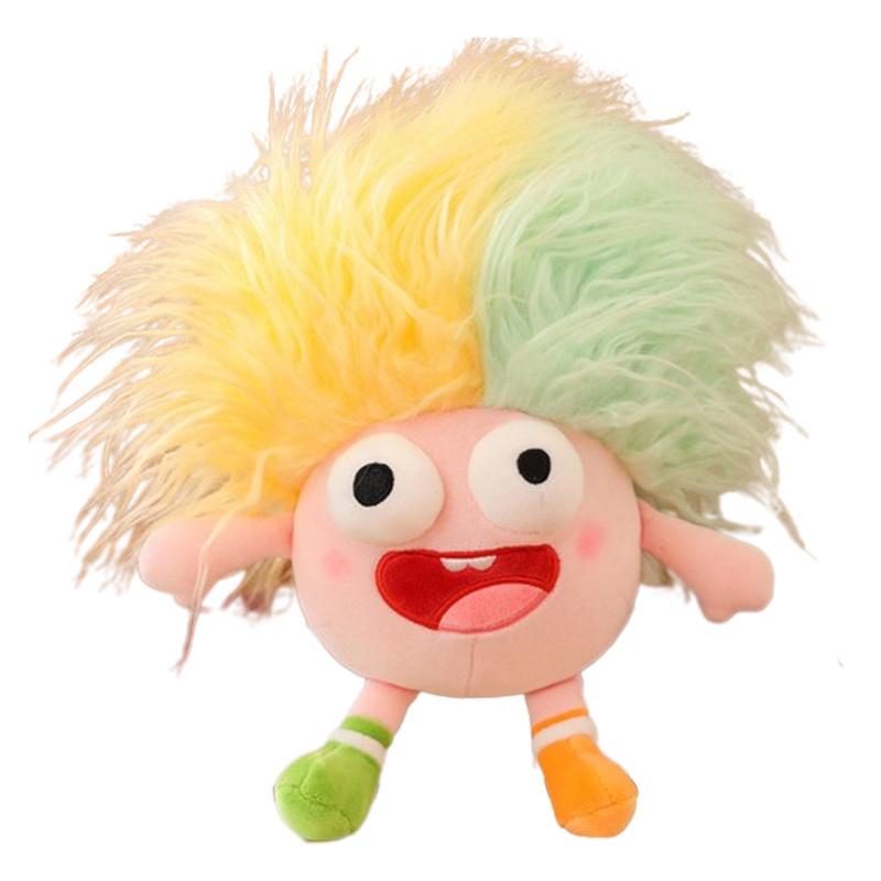 

Funny Plush Toy With Big Eyes And Fluffy Hair Perfect For Diy Ugly Dolls In Stock YellowGreen,25cm/9.84in