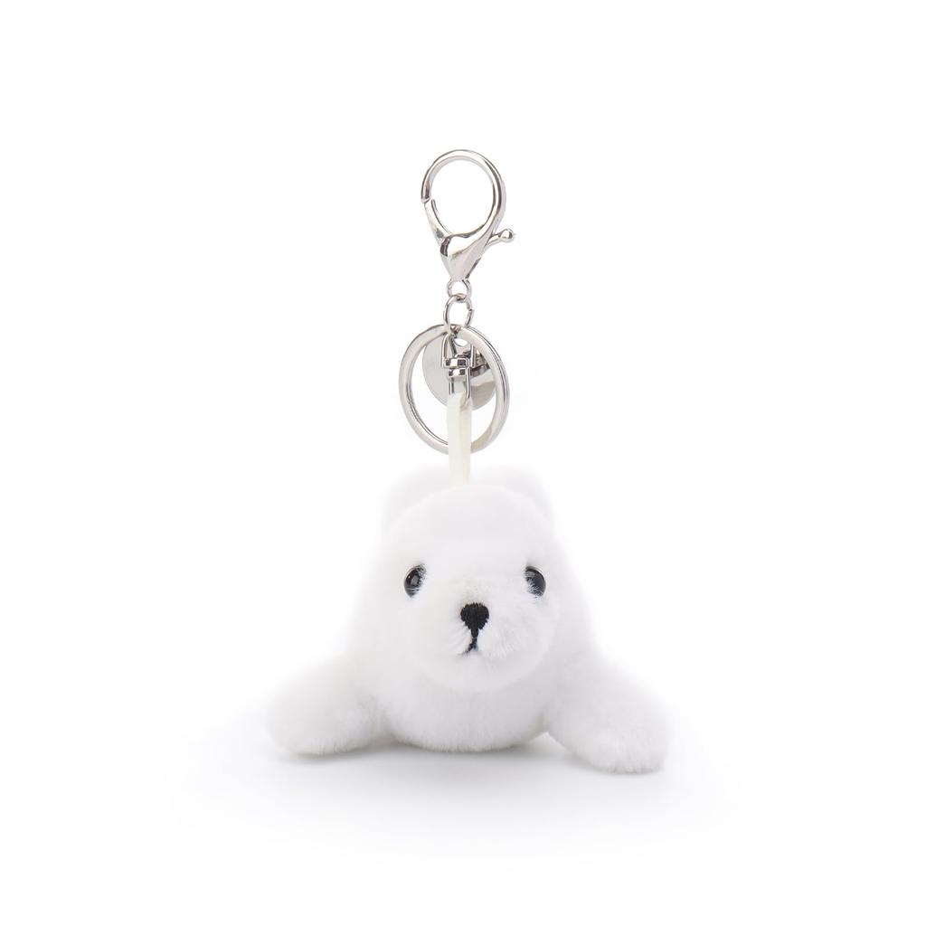 Apricot Lamb Cute Seal Pup Soft Animal Keychain Plush Suitable for Men and 13cm Toy, Women, Backpack, Wallet,