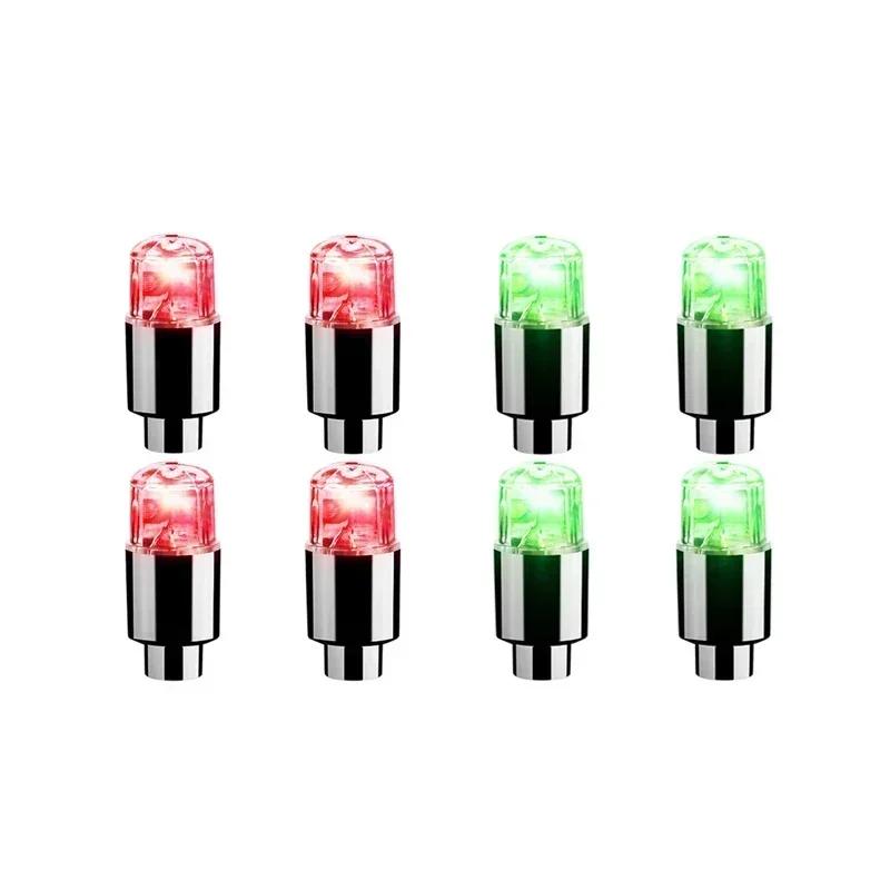 2pcs LED Tire Valve Stem Caps Neon Light Waterproof Wheel Spoke Lights LED Tire Lamp for Motorcycle Bicycle Car Accessories