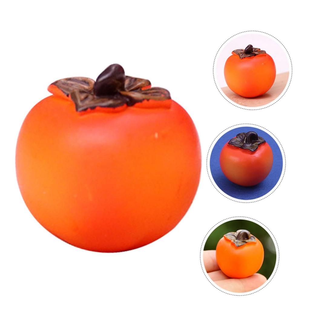 KALLORY Miniature Persimmons, Set of 6, Food Samples, Fruit Models, Fake Food, Dollhouse Parts, Crafts, DIY, Photography Accessories, Figurines,