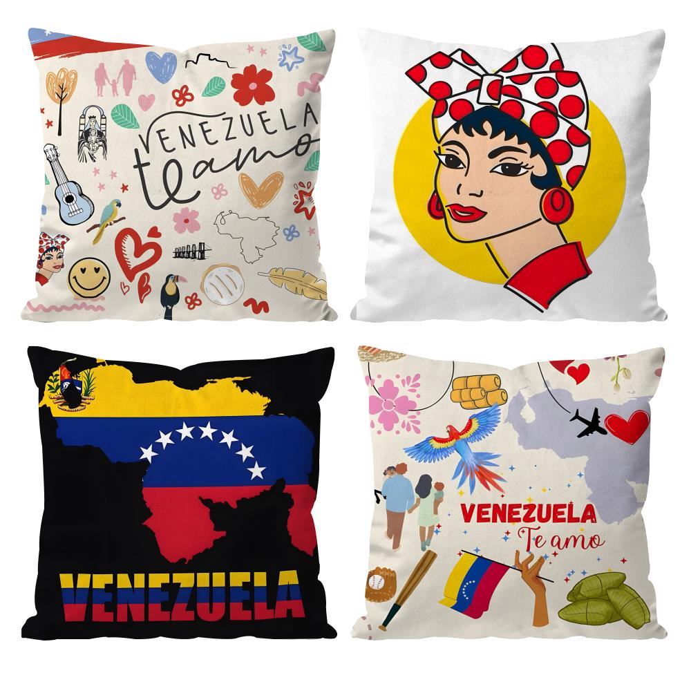 Venezuela Pride Print Pattern Cushion Cover Pattern Printed Pillowcase for Living Room Sofa Cushion Cover & Bedroom Decor