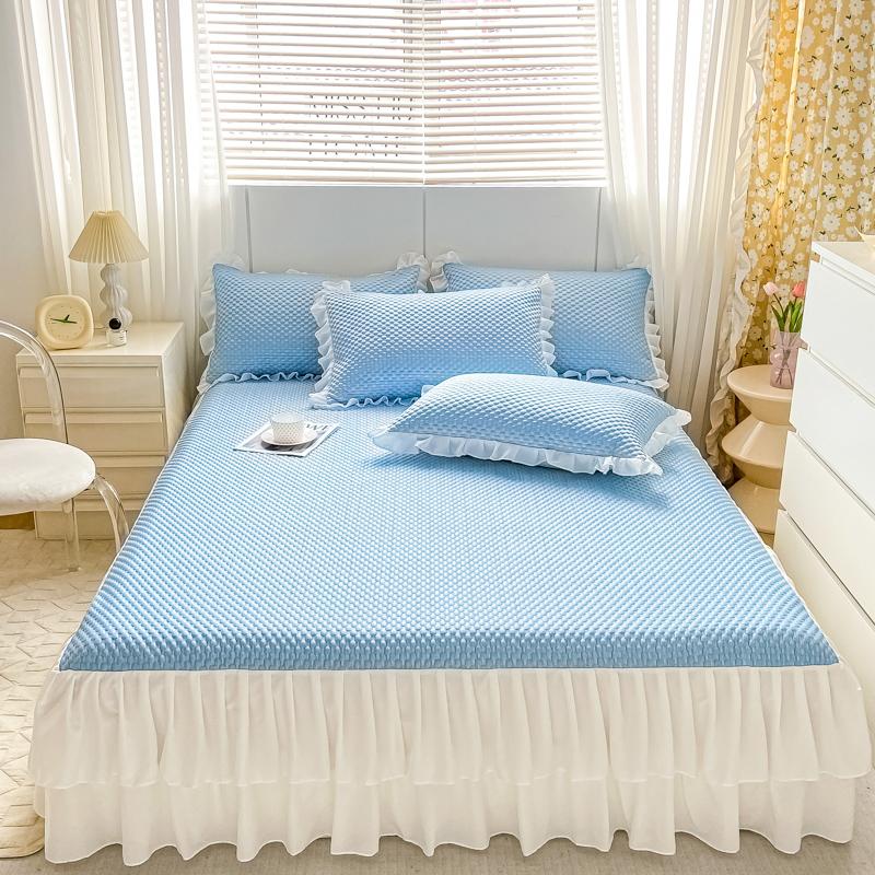 3pcs Set Adjustable Mattress Cover for Double King Queen Bed Cotton Fitted Sheet with Elastic Bands Non Slip Sheet
