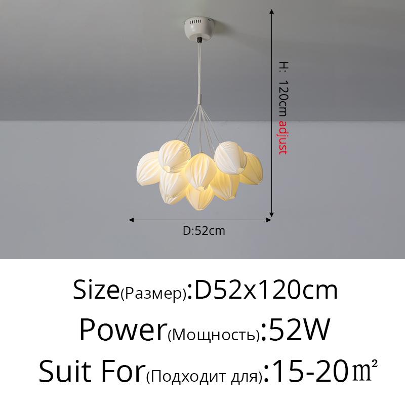 Modern Led Chandeliers Indoor Lighting Remote Dimming Green and White 6/8/9 Heads Pendant Lamp Living Room, Kitchen, Bedroom