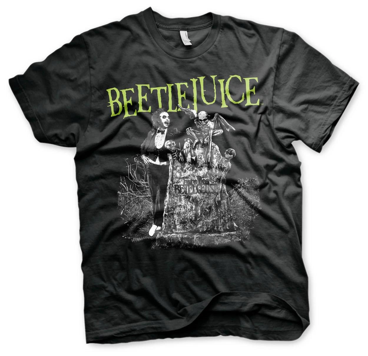 Officially Licensed Beetlejuice Headstone Men S T-Shirt S-XXL Sizes (Black) L