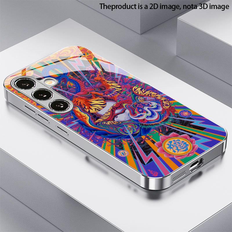 Dragon Tiger Vibrant Pattern 2D Phone Case for Samsung S26 S25 S24 S23 S22 S21 S20 A56 A36 A16 - Glass Protective Cover