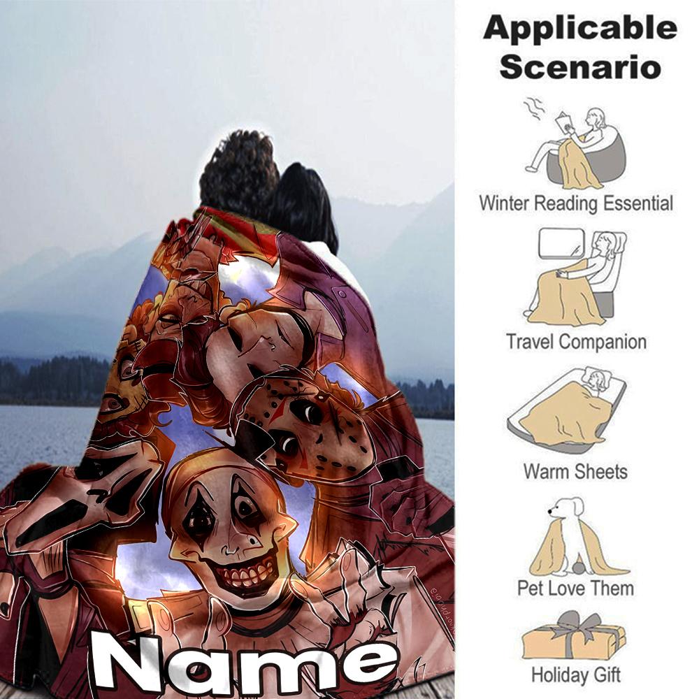 Customiz Name Personality Horror movies Blanket Soft &Warm Sofa Office Bed Travel Lunch Break Blanket, Gift Suitable All Seasons