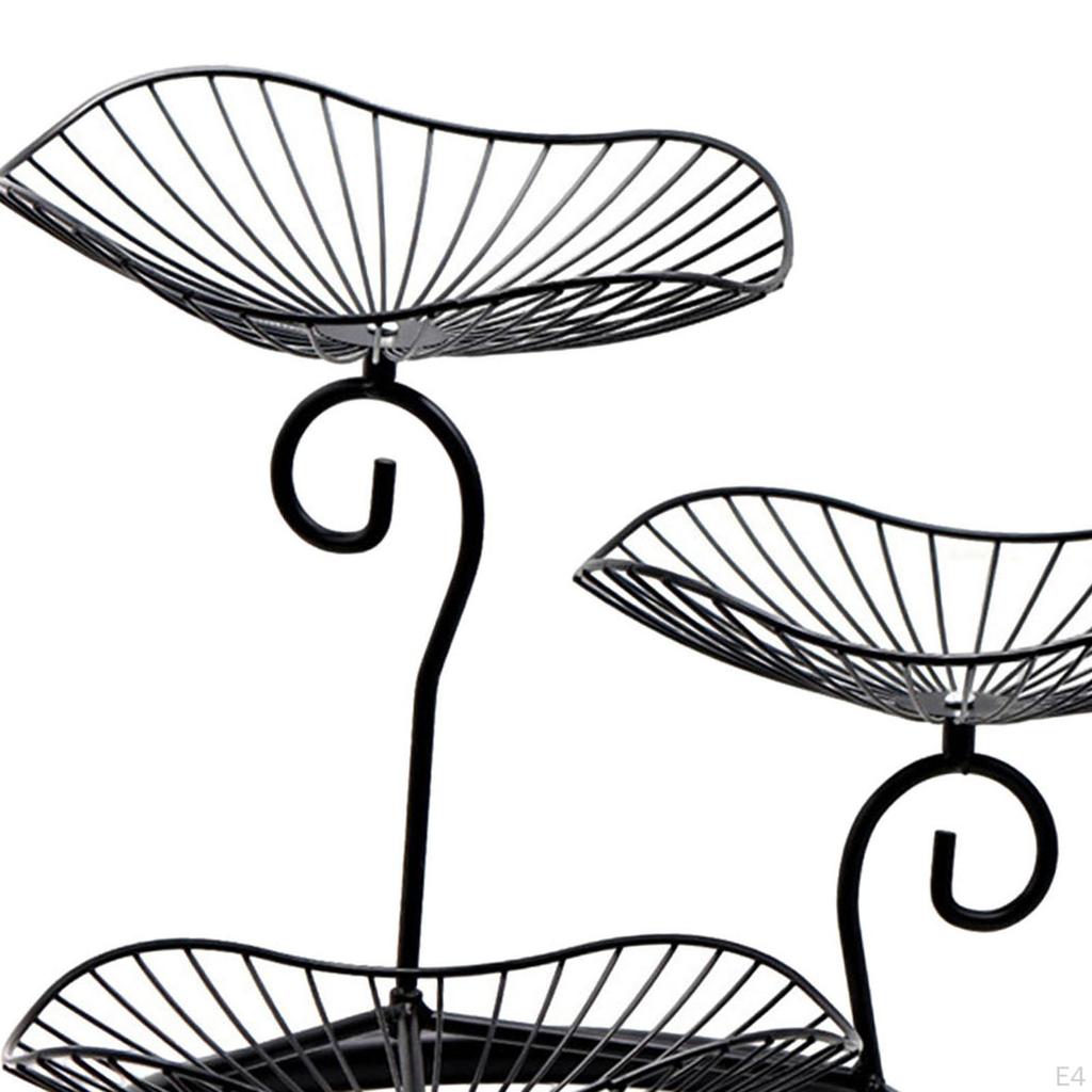 3-Tier Iron Fruit Basket Tabletop Large Capacity Wire Lemon Potato Holder