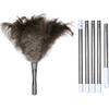 Gray Ostrich Feather Duster with 71Inch Pole,Extendable Feather Duster for Home Cleaning