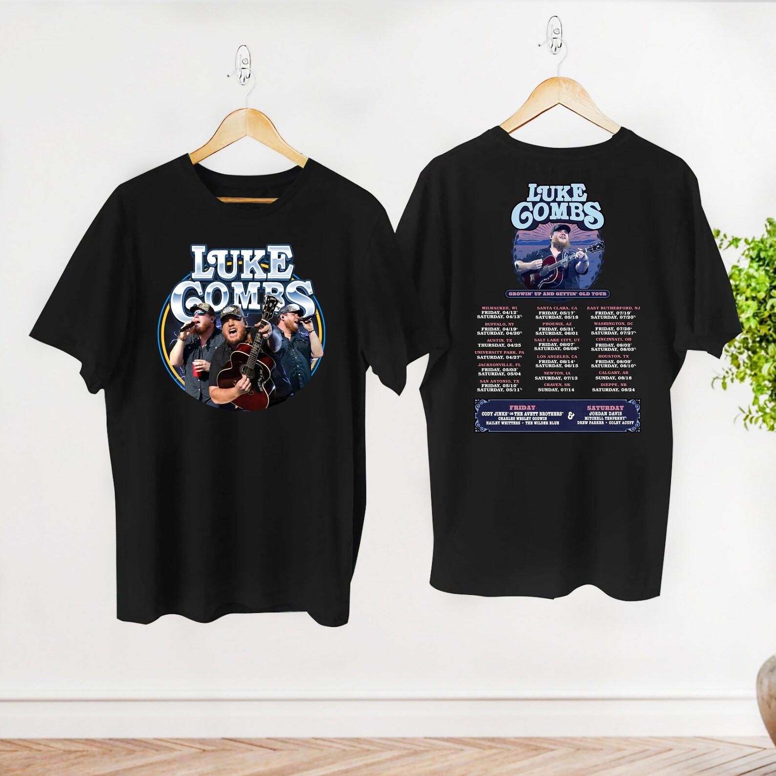 Luke Combs Shirt, Luke Combs Growing Up and Getting Old 2024 Tour T-Shirt Mens Womens Tees Top S