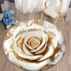 Soft Pink Rose Round Rug Realistic Flower Non Slip Floor Mat for Bedroom Living Room and Bathroom