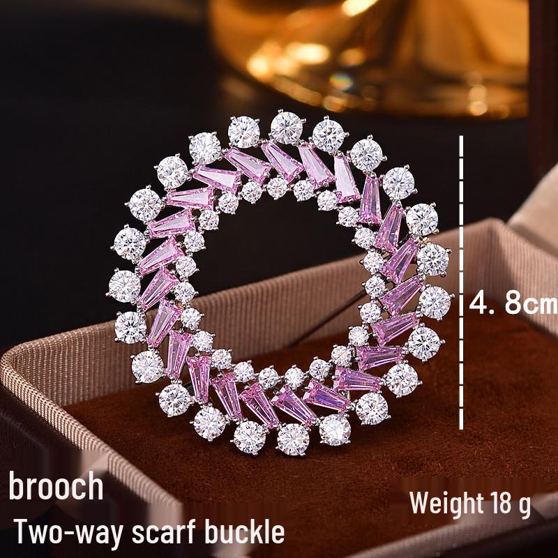 Korean Micro-Pave Pearl Brooch: High-End Floral Scarf Buckle & Corsage for a Luxurious Style