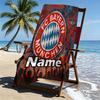 Custom Name Personalized FC Bayern Print Beach Towel, for Trip Camping Beach Party Home Decor, Birthday Gift for Family & Friends