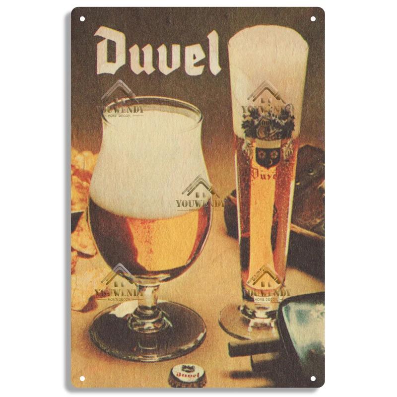 Duvel Beer Vintage Metal Poster, Retro Tin Sign, Decorative Plate, Room Decoration for Pub, Bar, Cave, Club, Wall Art Decor