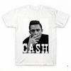 John Nis Unisexs Retro Pattern Print Tshirt Is Designed In The Style of Elvis Presley Featuring A Worn CASH Print In Black