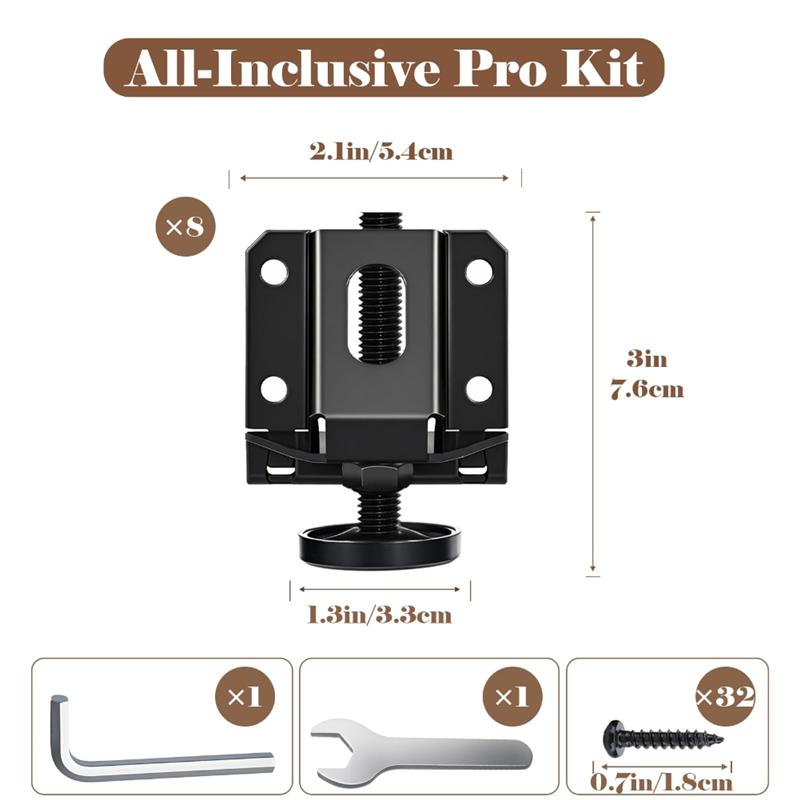 AT19-Adjustable Furniture Levelers Adjustable Table Leg Leveler No-Flip Furniture Installation Workbench Leveling Feet For Furni
