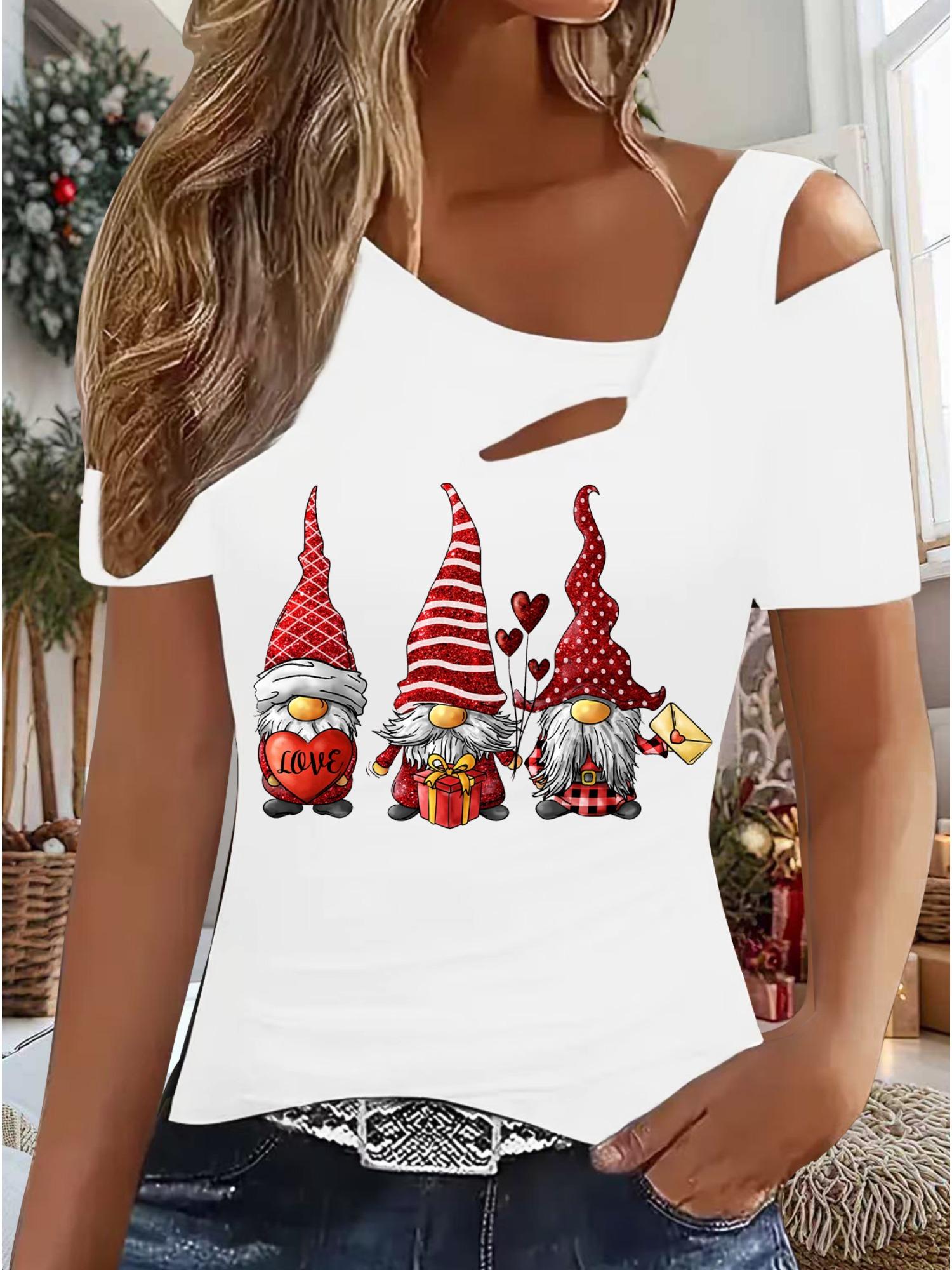 

Женский Новый Повседневный Топ Рождество Хэллоуин Рождественский Подарок Топы Рубашка Блузка XXL белый