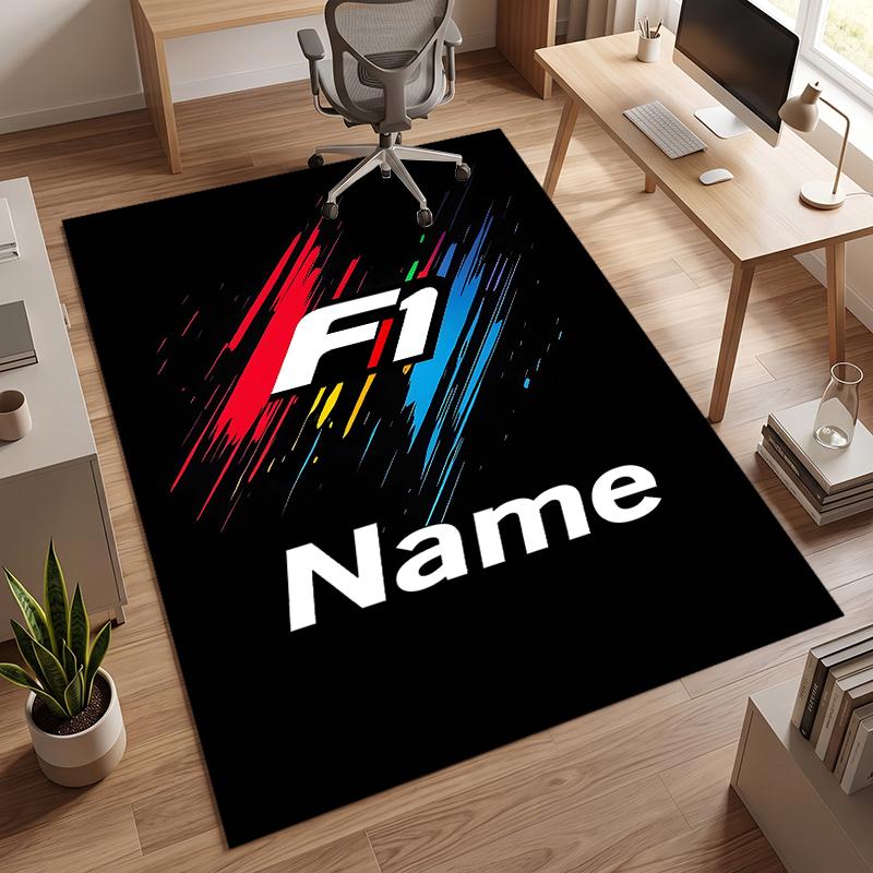 F1 (37) Personalizowany dywanik biurowy z imieniem Stylowa dekoracja do salonu, sypialni, kuchni