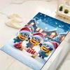1Pc Christmas Minions Celebration Rug Office Carpet Indoor Outdoor Doormat Nonslip Soft And Comfortable Living Room Christmas Halloween Gift D91858