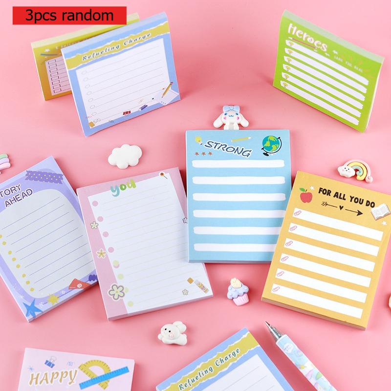 Office School Supplies Creative List Sticky Notes Cute Girly Heart Memo Pads Cartoons Tearable and Pastable Kawai Stationery