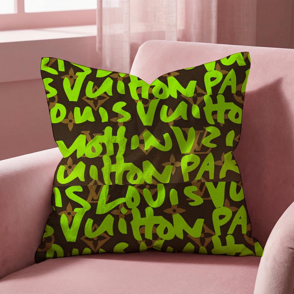 Simple English Letters Cushion Cover Multi-Scene Pillow Cover for Home & Car - Reversible, Soft & Durable for Daily Use