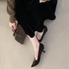 stiletto high heels pointed suede single shoes women's shoes 2025 spring and autumn French kitten heel with skirt commuter shoes
