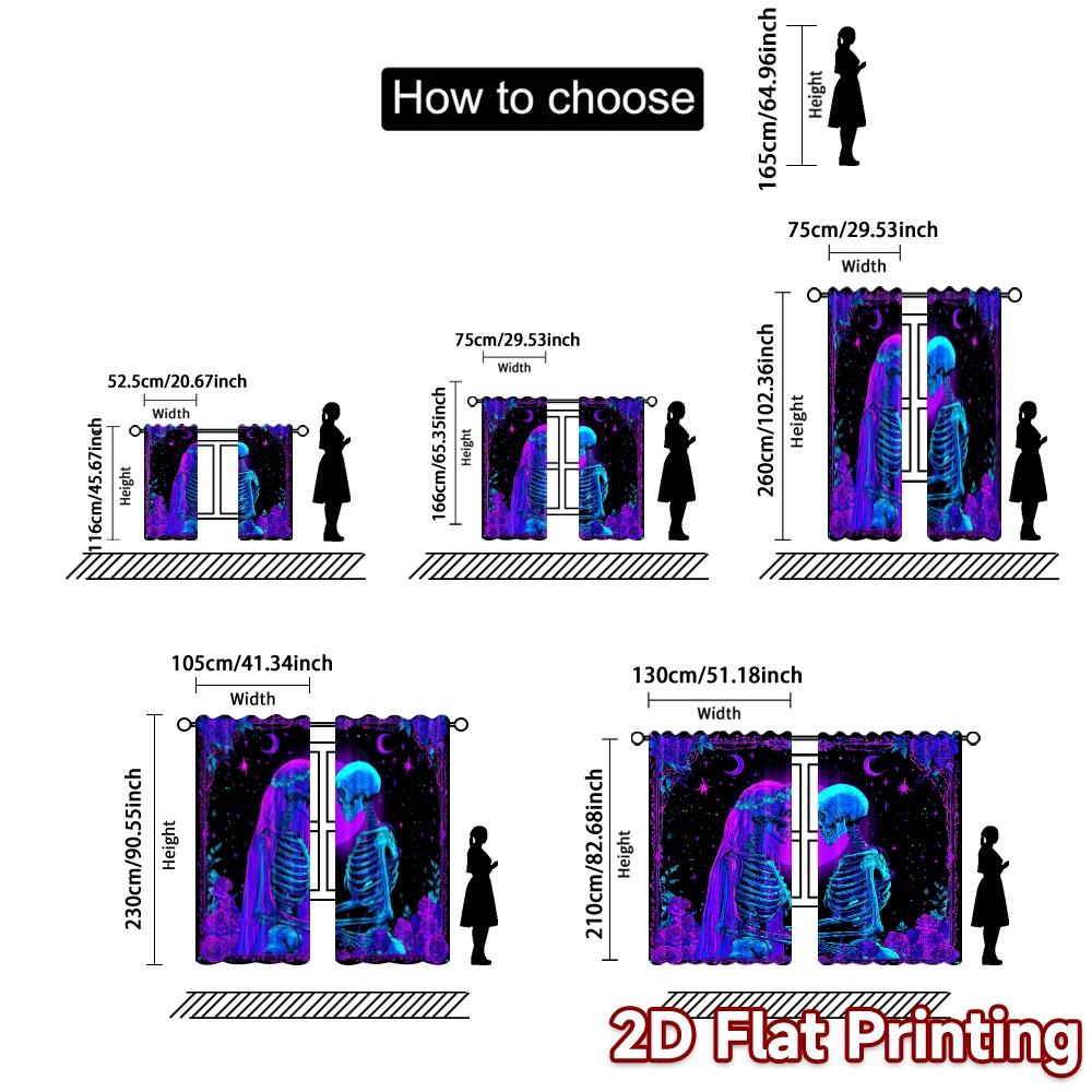 Set Of 2 Flat Printing Jit Curtains Without Rod Eternal Love Popular Window Treatment Durable Polyester Made